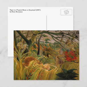 Cartão Postal Tiger in a Tropical Storm by Henri Rousseau