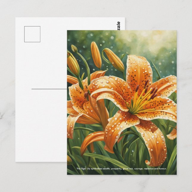 Cartão Postal Tiger Lily Symbolism (Frente/Verso)