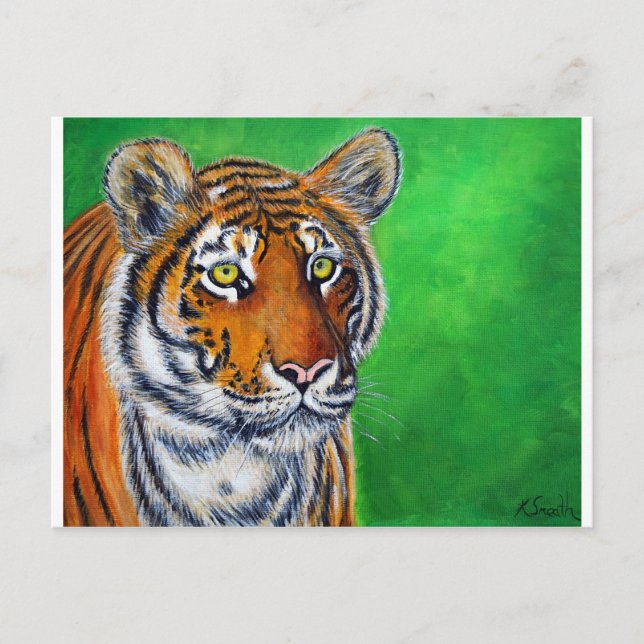 Cartão Postal Tiger Painting (Frente)