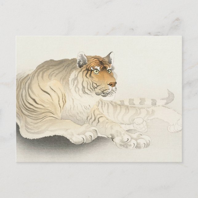 Cartão Postal Tiger Painting de Ohara Koson (Frente)