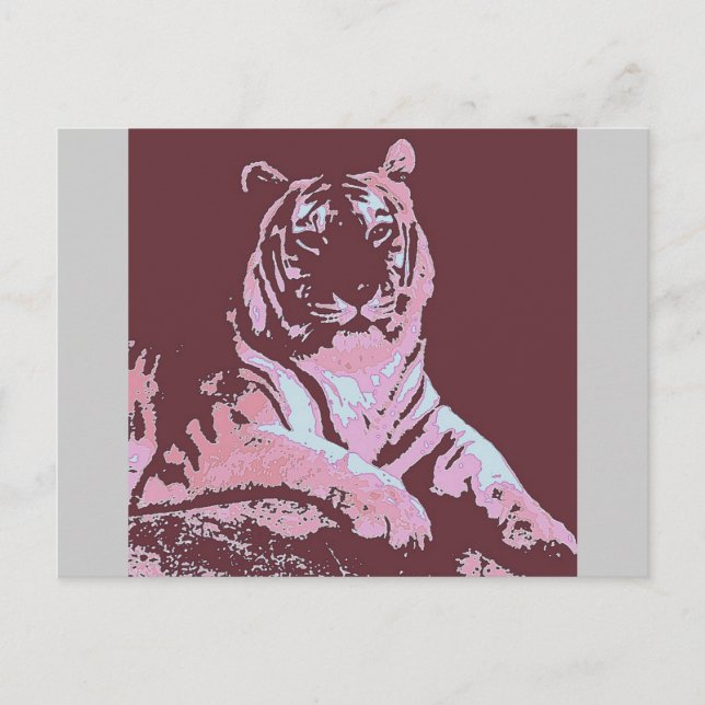 Cartão Postal Tiger Pop Art (Frente)