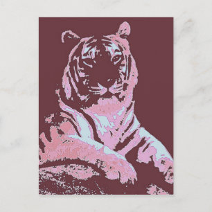 Cartão Postal Tiger Pop Art