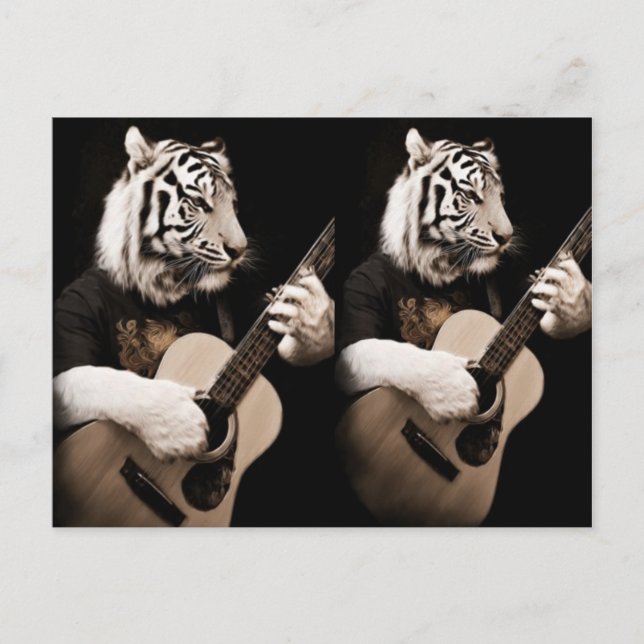 Cartão Postal Tiger Strings – Elegant Musical Art (Frente)