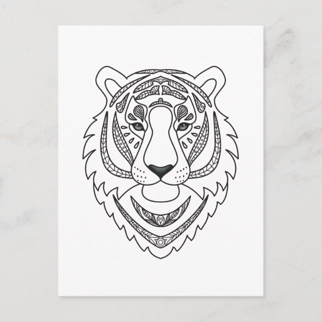 Cartão Postal Tigre branco inspirado (Frente)