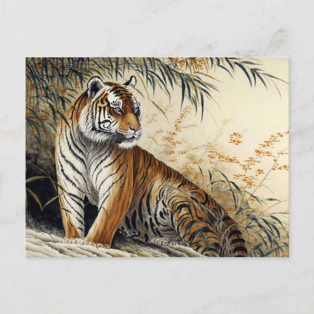 Cartão Postal Tigre chinês para pintura de bruxo (Frente)