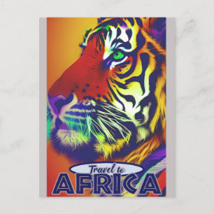 Cartão Postal Tigre Colorido da África viagem