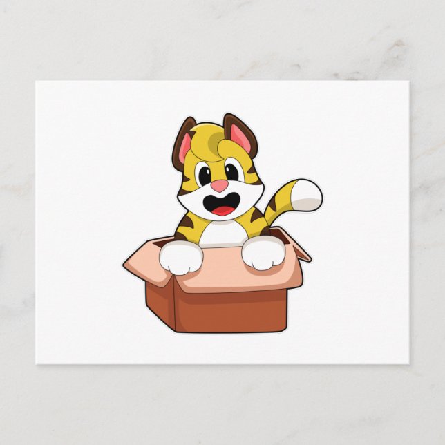 Cartão Postal Tigre com Caixa (Frente)