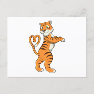 Cartão Postal Tigre com Coração