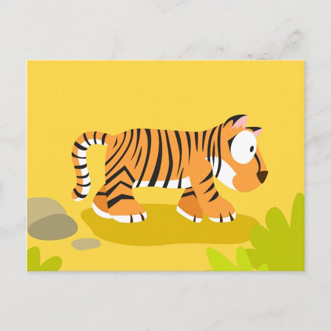 Cartão Postal Tigre da série de animais do meu mundo (Frente)
