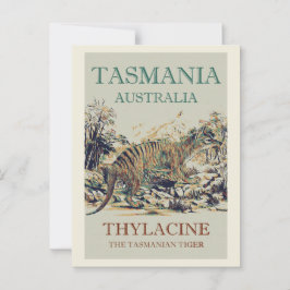 Cartão Postal Tigre da Tasmânia, tilacina, Tasmânia Austrália