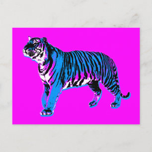CARTÃO POSTAL TIGRE DE COREY 1980 RETRO VINTAGE WILD TIGER