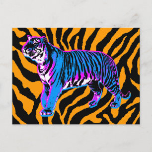 CARTÃO POSTAL TIGRE DE COREY 1980 RETRO VINTAGE WILD TIGER