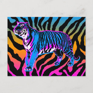 CARTÃO POSTAL TIGRE DE COREY 1980 RETRO VINTAGE WILD TIGER