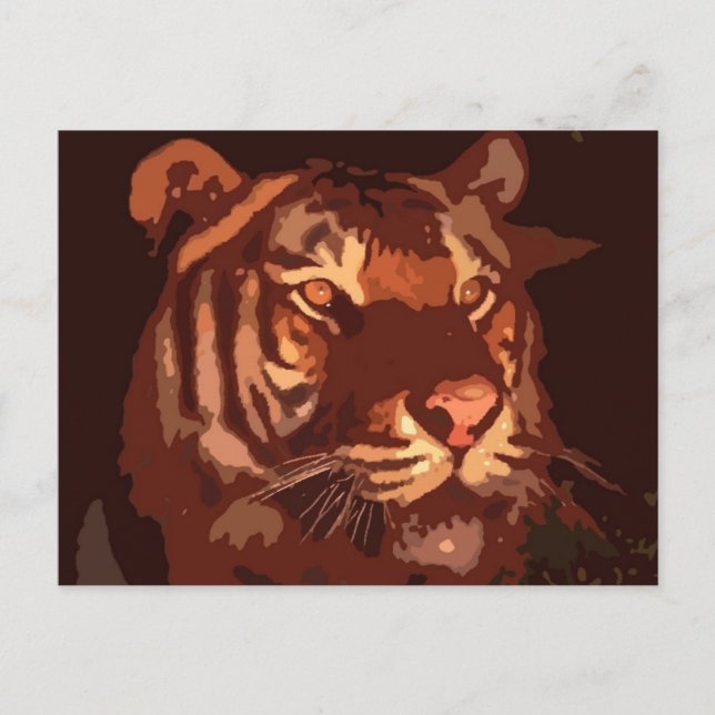 Cartão Postal Tigre de Luz Negra (Frente)