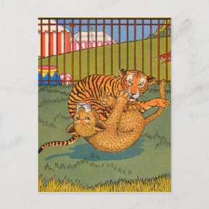 Cartão Postal tigre e luta-leopardo