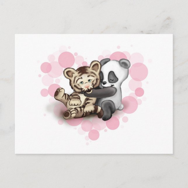 Cartão Postal Tigre e panda (Frente)