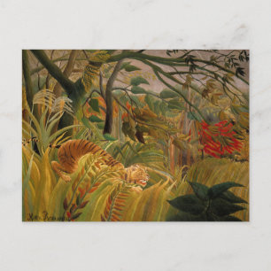 Cartão Postal Tigre em uma tempestade tropical de Henri Rousseau