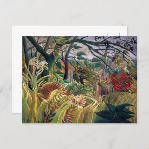 Cartão Postal Tigre em uma tempestade tropical Henri Rousseau