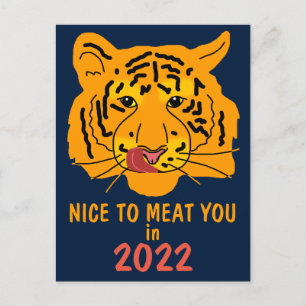 Cartão Postal Tigre Engraçado Prazer em Conhecê-lo em 2022