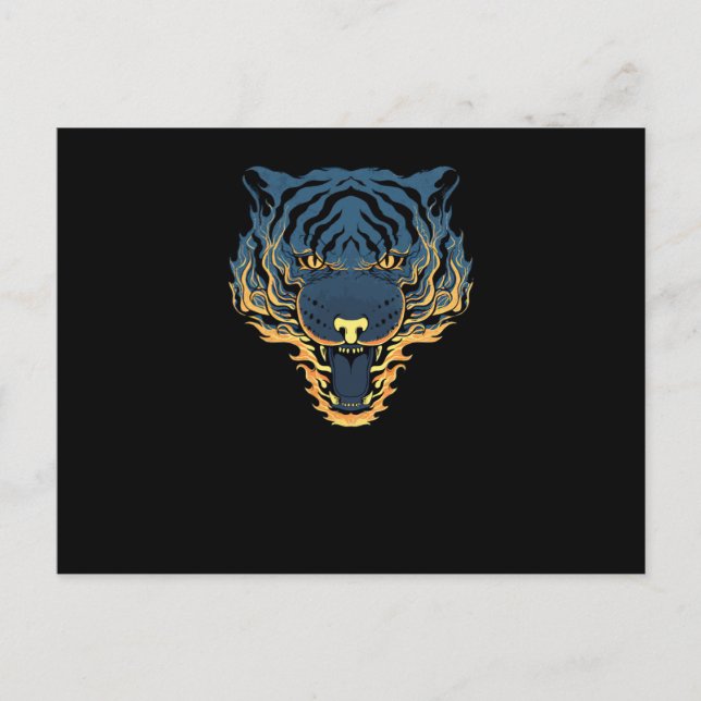 Cartão Postal Tigre Fire (Frente)