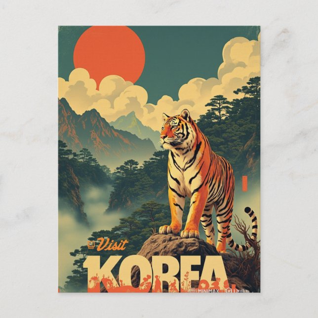 Cartão Postal Tigre Guardião Coreano (Frente)