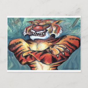 Cartão Postal Tigre Muscular