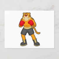 Tigre na Boxe com luvas de boxe