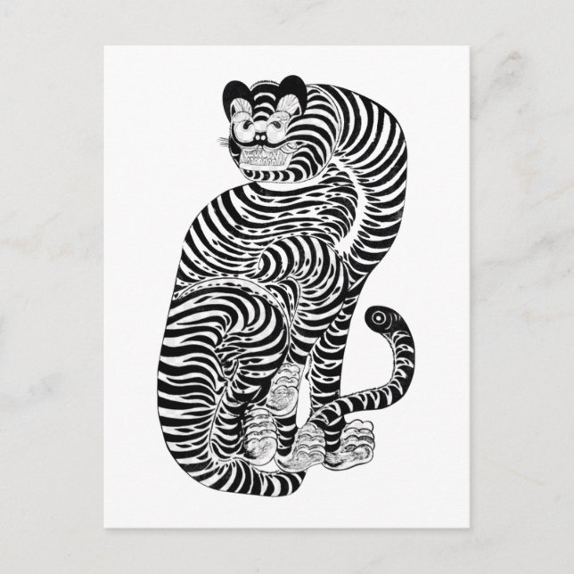 Cartão Postal Tigre talismânico da vindima (Frente)