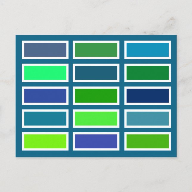 Cartão Postal Tijolos de Cor (azul/verde) (Frente)