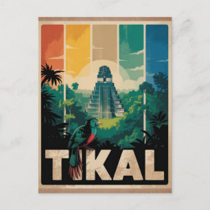 Cartão Postal Tikal Vintage Guatemala Templo Maia Viagem