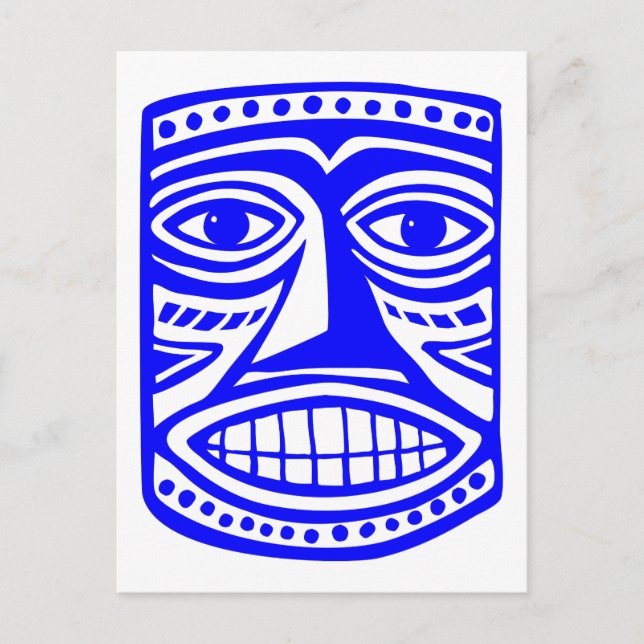 Cartão Postal Tiki Toby - Azul (Frente)