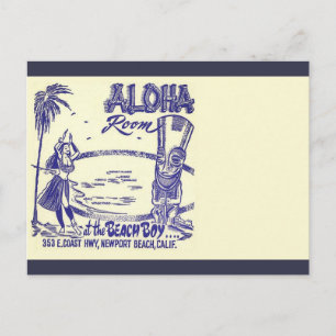 Cartão Postal Tiki Vintage de Meados do Século