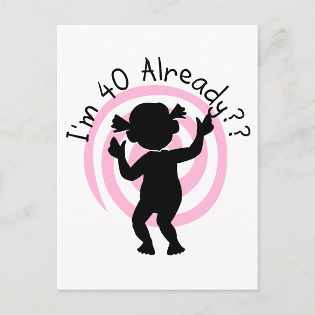 Cartão Postal Time Warp 40 Já Camisetas e presentes (Frente)