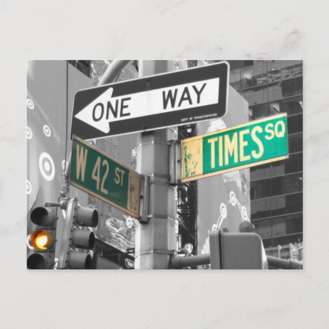 Cartão Postal Times Square B&W (Frente)