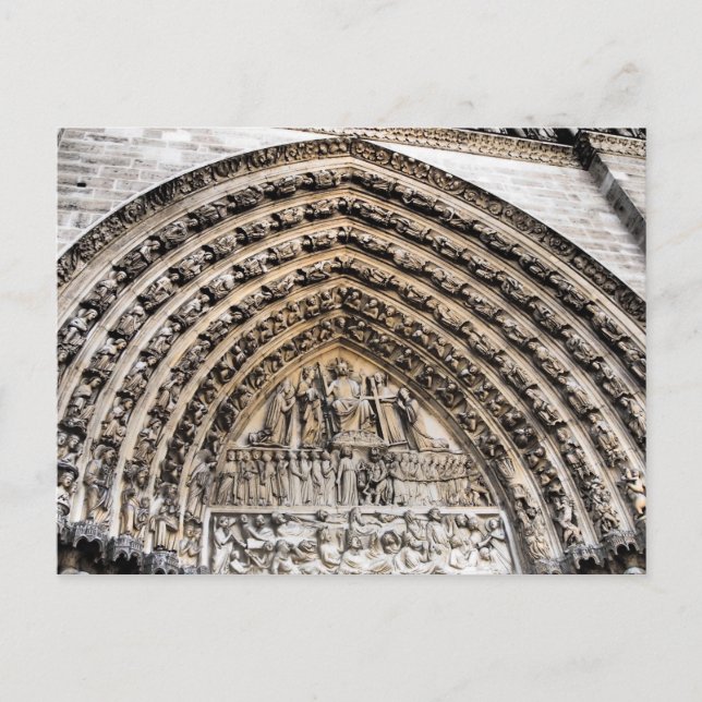 Cartão Postal Tímpano do último acórdão Notre Dame De Paris (Frente)