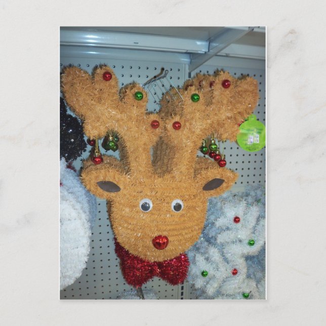 Cartão Postal Tinsel Deer (Frente)
