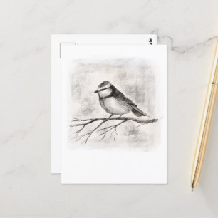 Cartão Postal Tinta azul