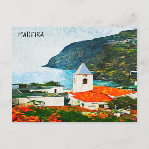Cartão Postal Tinta Colorida de Óleo Funchal Madeira
