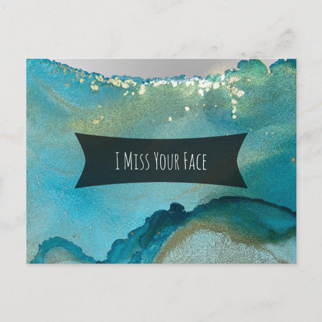 Cartão Postal Tinta de álcool Dourada e lacrimogêneo Eu sinto fa (Frente)