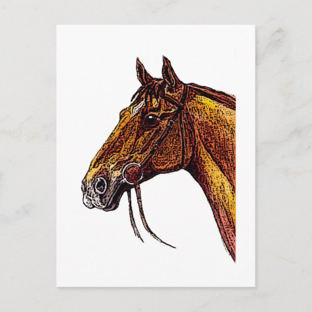 Cartão Postal Tinta de Chestnut Horse (Frente)