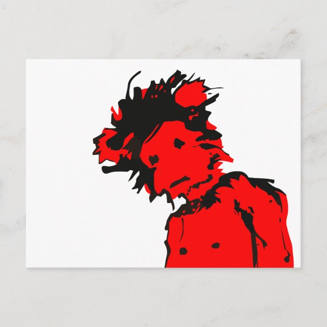 Cartão Postal tinta de macaco emo (Frente)