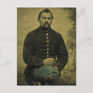 Cartão Postal Tintype Soldado da União da Guerra Civil
