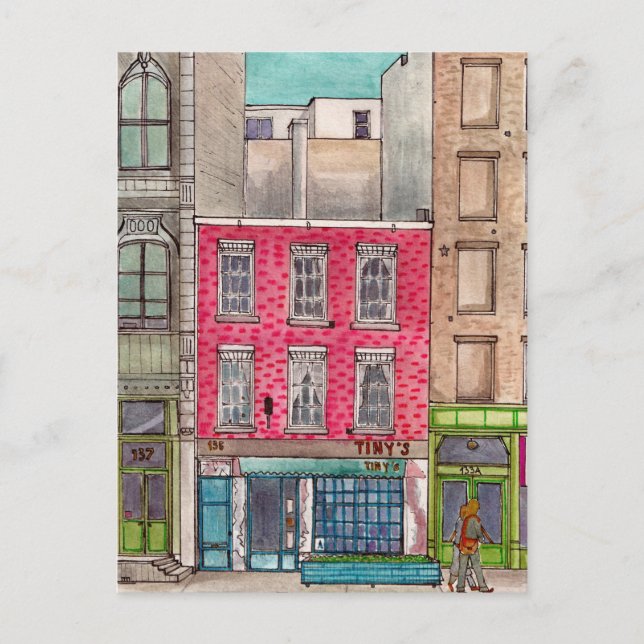 Cartão Postal Tiny é 135 e o Bar lá em cima Tribeca Manhattan NY (Frente)