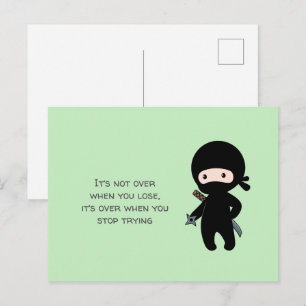 Cartão Postal Tiny Ninja, jogando estrela na cotação verde