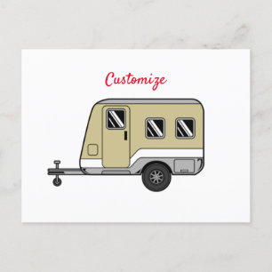 Cartão Postal Tiny Tan Caravan Camper Thunder_Cove