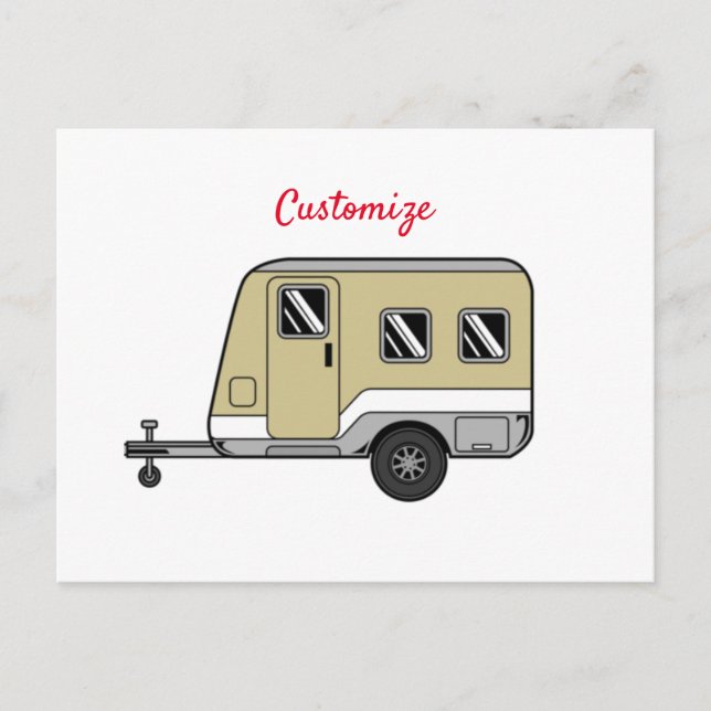 Cartão Postal Tiny Tan Caravan Camper Thunder_Cove (Frente)