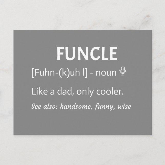 Cartão Postal Tio Gift FUNCLE (Frente)