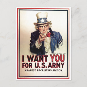 Cartão Postal Tio Sam, Eu Quero Você Para O Exército Americano