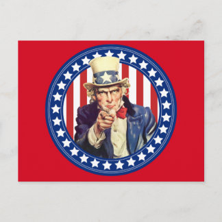 Cartão Postal Tio Sam Stars and Stripes