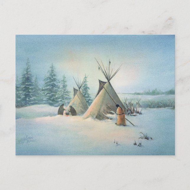 Cartão Postal TIPI CAMP SQUAW by SHARON SHARPE (Frente)